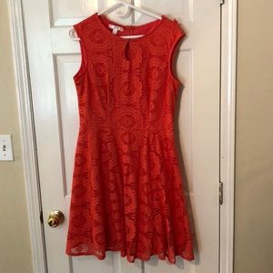 Coral Skater Dress